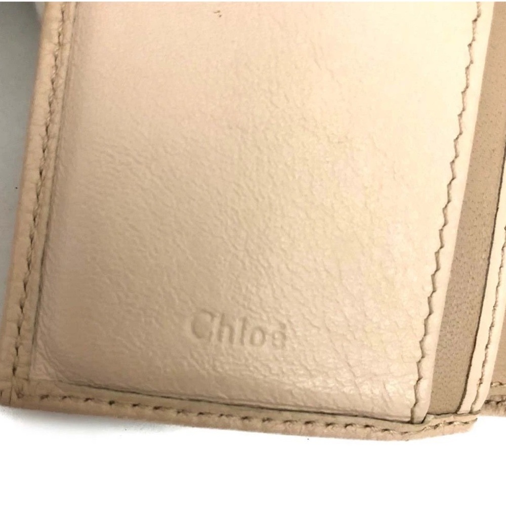 Chloé Leather Wallet Chloe Indy Leather Trifold Wallet Purse Pink authentic - Picture 8 of 16